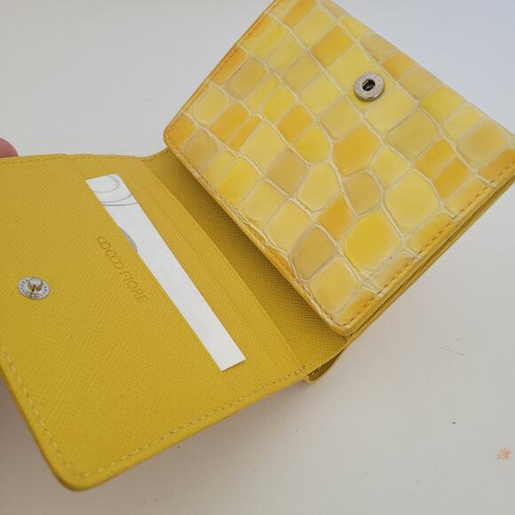 Cocco Fiore Zip Clutch Purple Croc Animal Embossed Large Wallet Long Card Holder - Picture 3 of 11